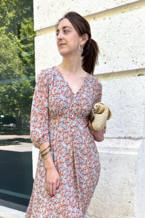 vestido largo estampado floral