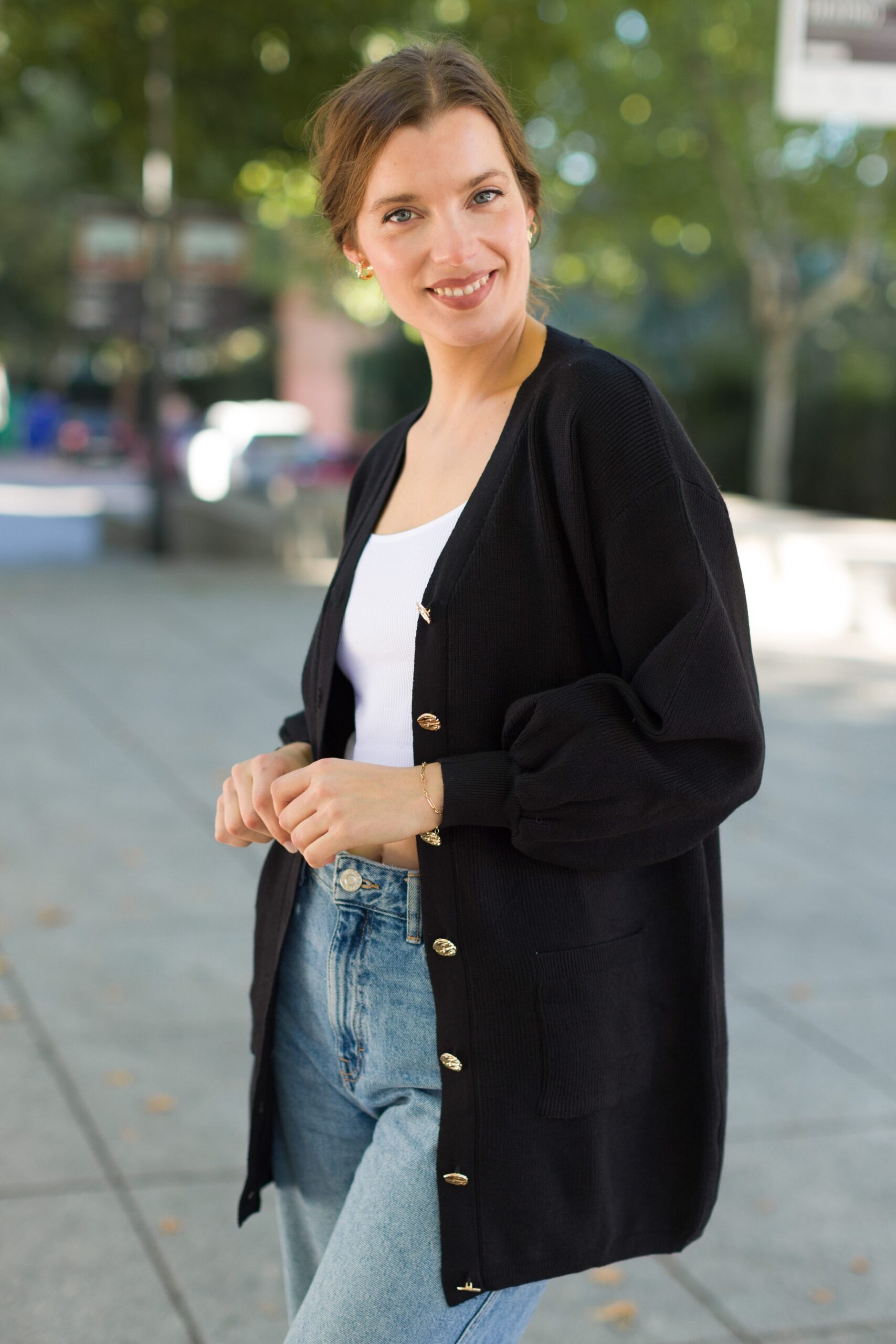 chaqueta punto botones negra chaqueta punto botones negra