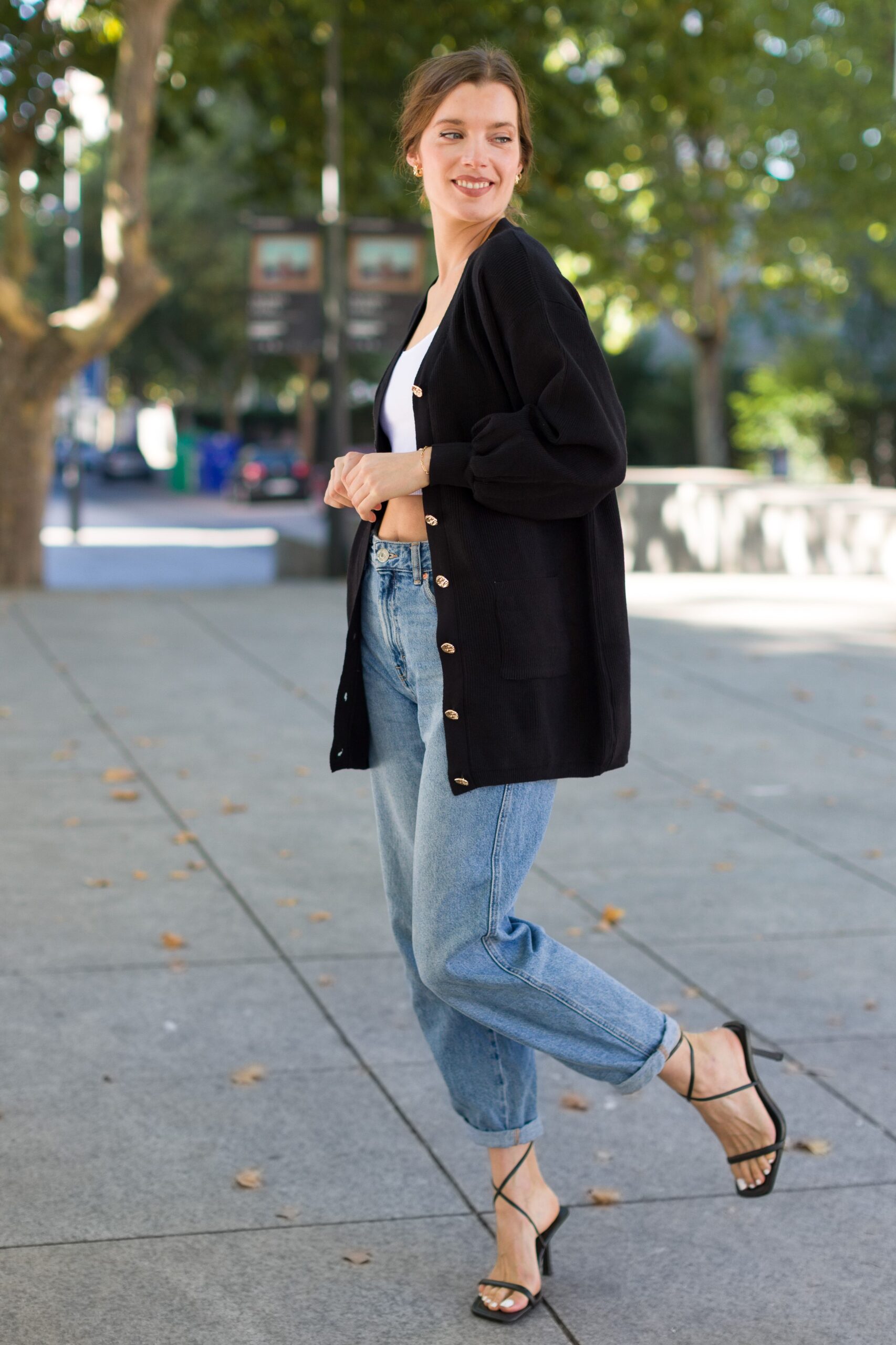 chaqueta punto botones negra chaqueta punto botones negra