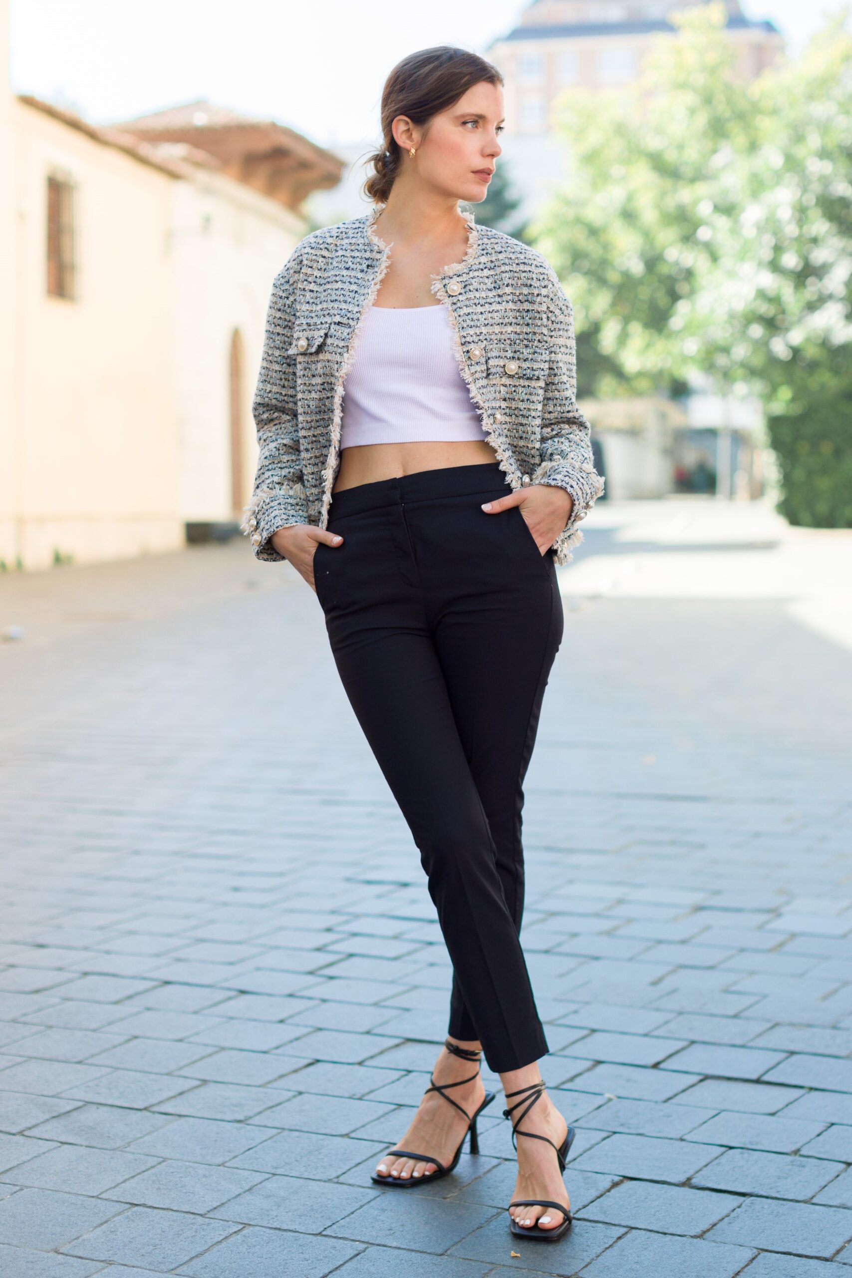 chaqueta tweed bolsillos chaqueta tweed bolsillos