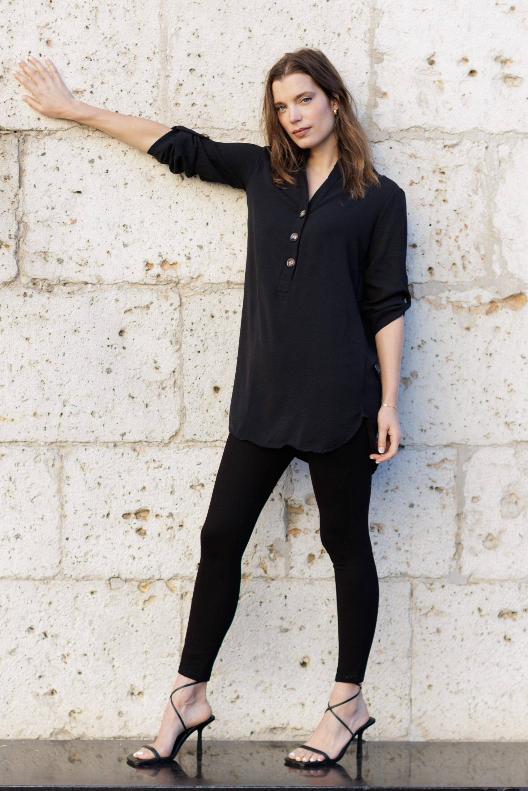 vestido camisero negro vestido camisero negro