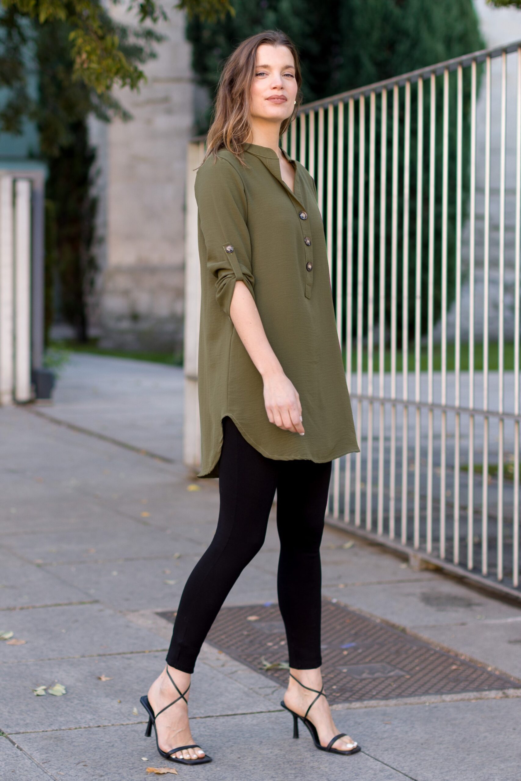 vestido camisero cuello mao vestido camisero cuello mao