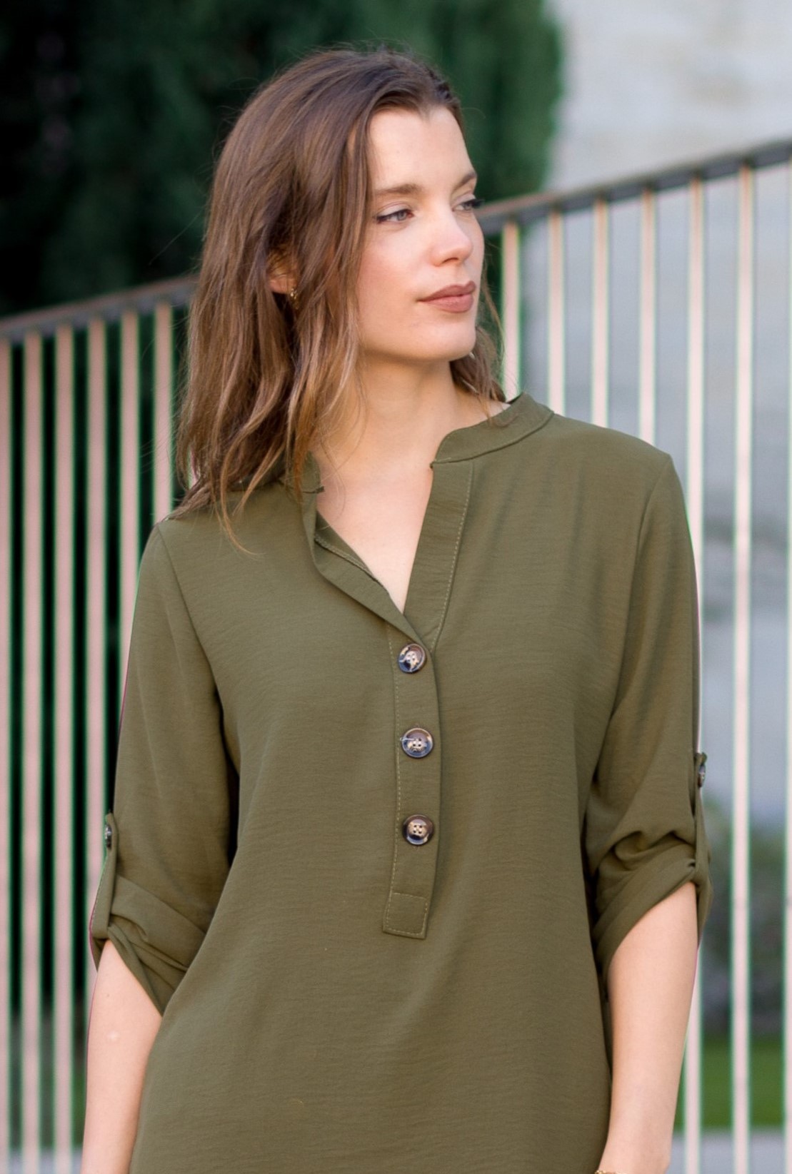 vestido camisero cuello mao vestido camisero cuello mao