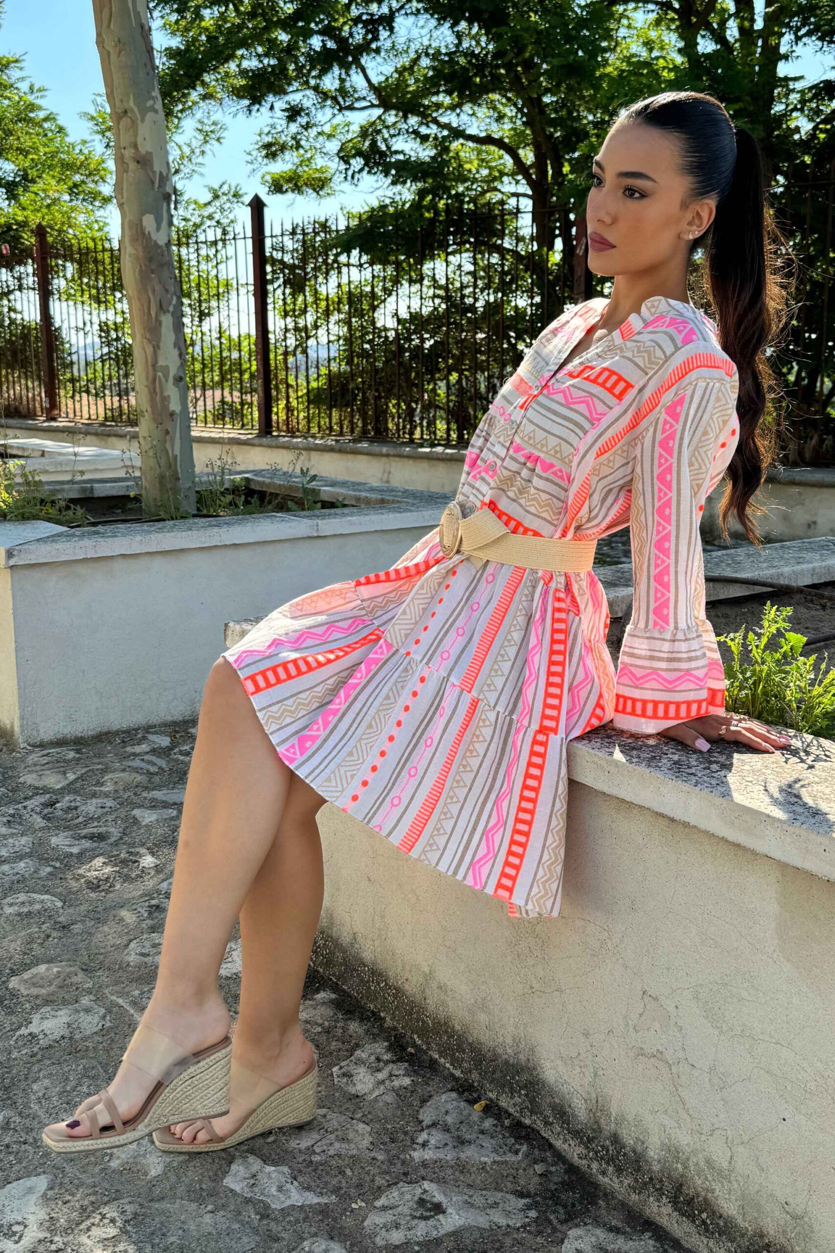 auto draft vestido fucsia