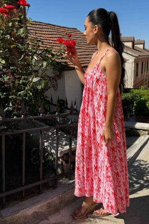 vestido largo estampado