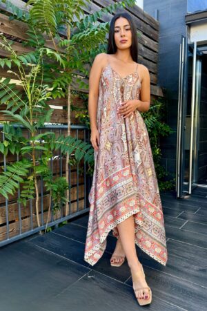 vestido largo paisley