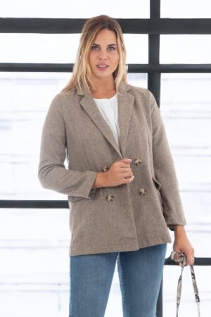 chaqueta cruzada marrón