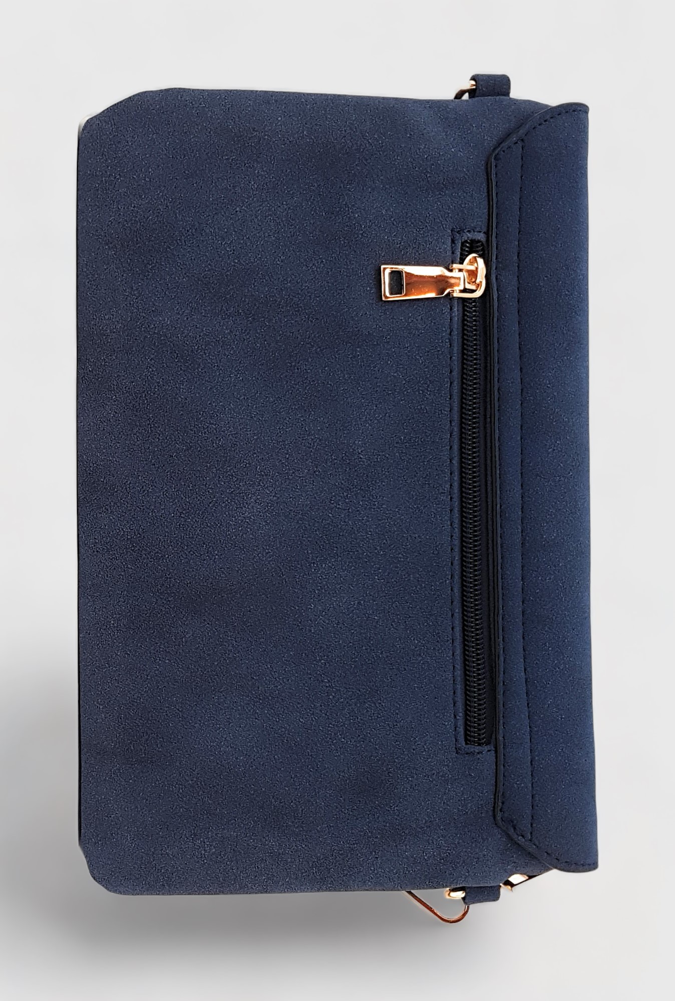 bolso efecto ante azul con flecos bolso efecto ante azul con flecos