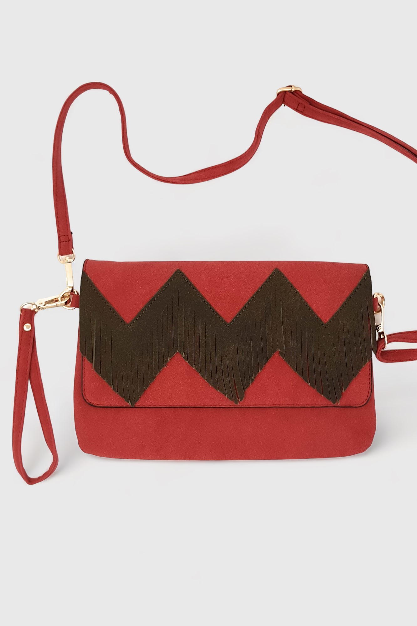 bolso bandolera con flecos rojo bolso bandolera con flecos rojo