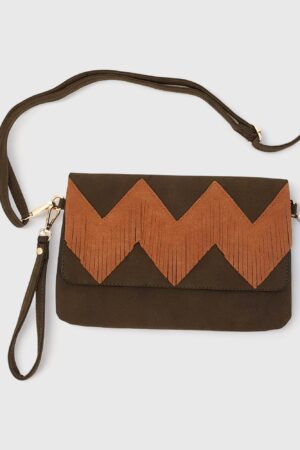 bolso bandolera de ante verde