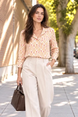 camisa estampada modelo