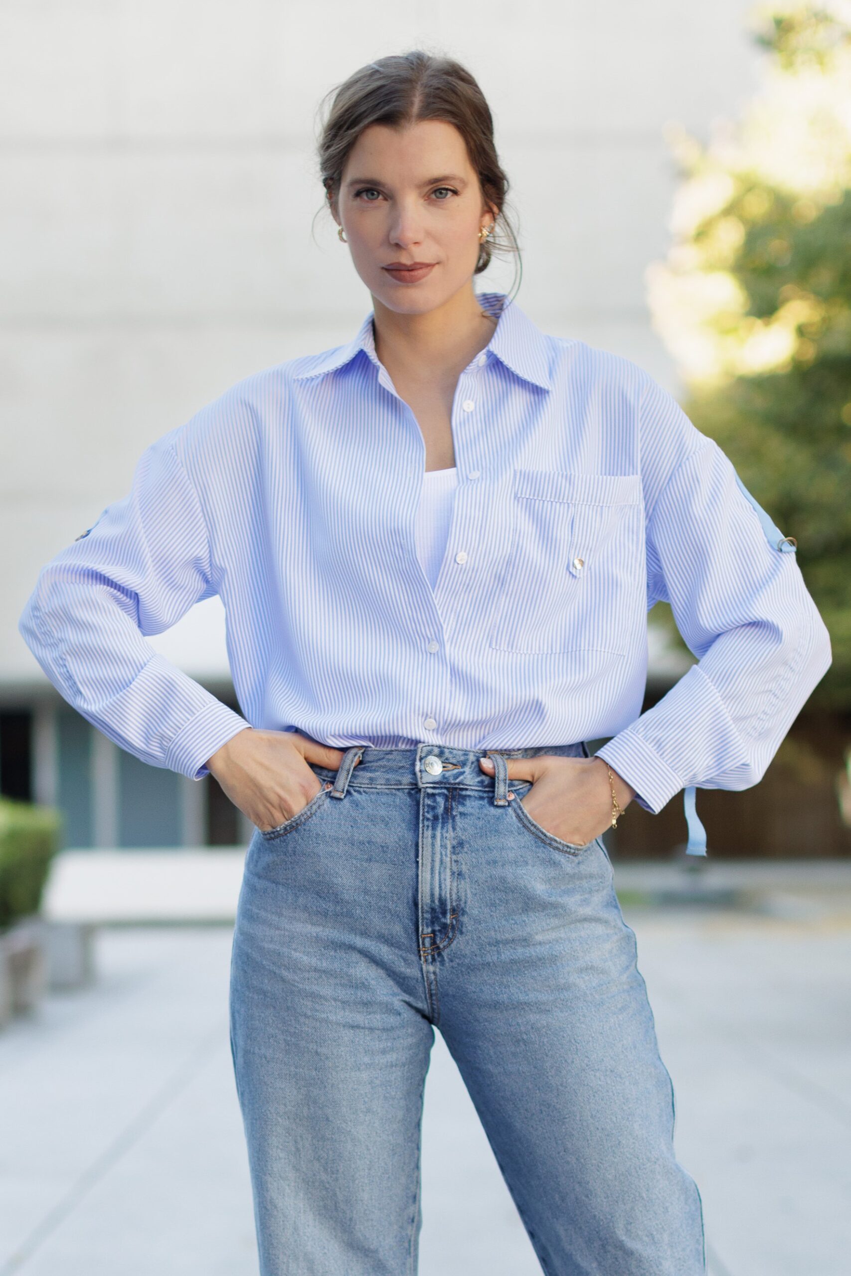 camisa rayas azules mujer camisa rayas azules mujer