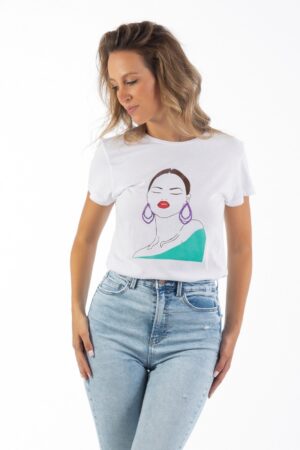 camiseta manga corta pendientes