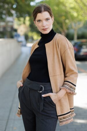 chaqueta efecto ante mujer