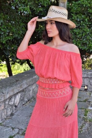 Home conjunto falda larga y blusa
