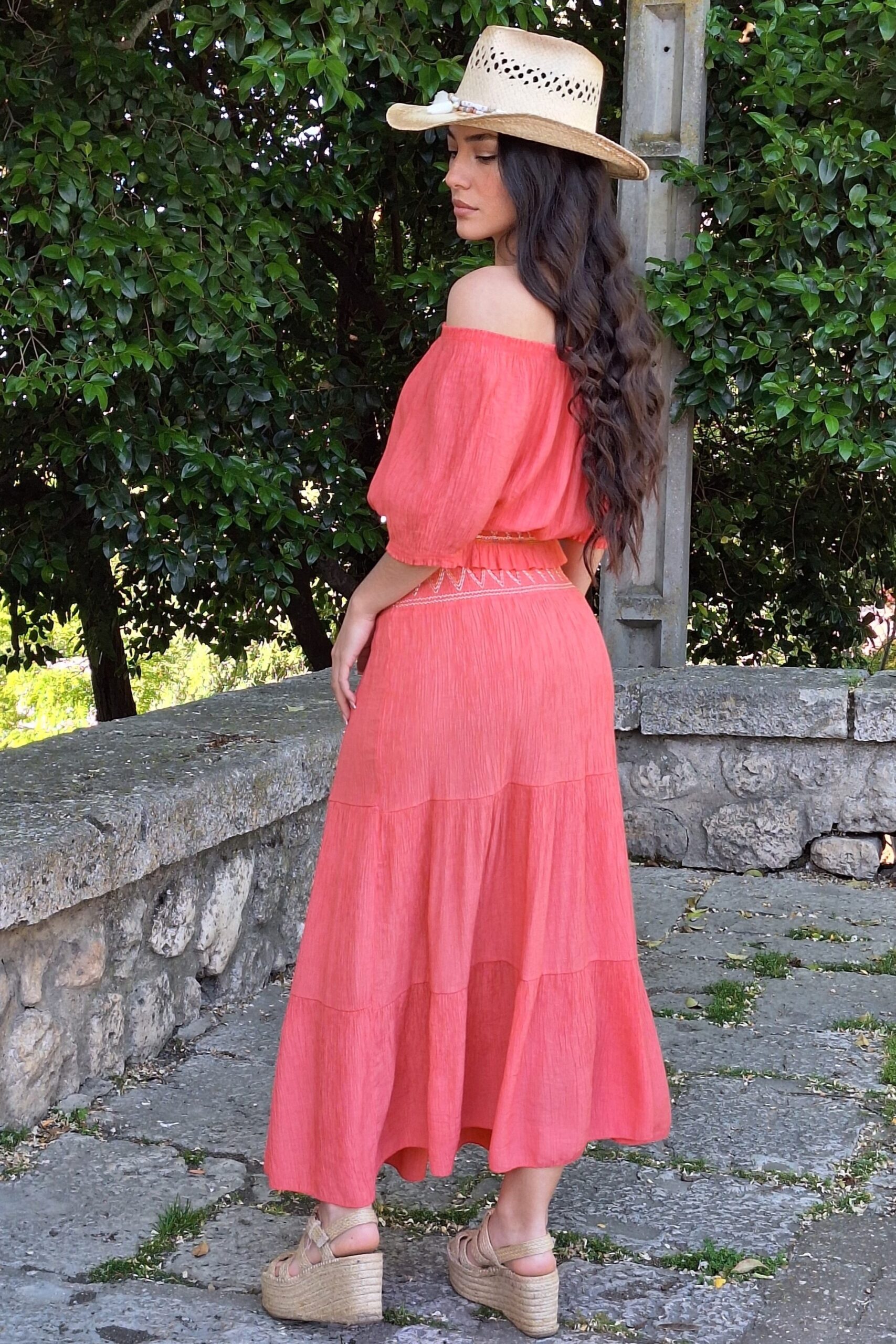 conjunto falda larga y blusa conjunto falda larga y blusa