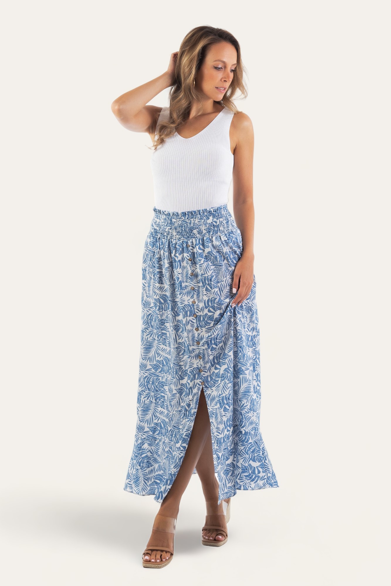 falda larga estampada falda larga estampada