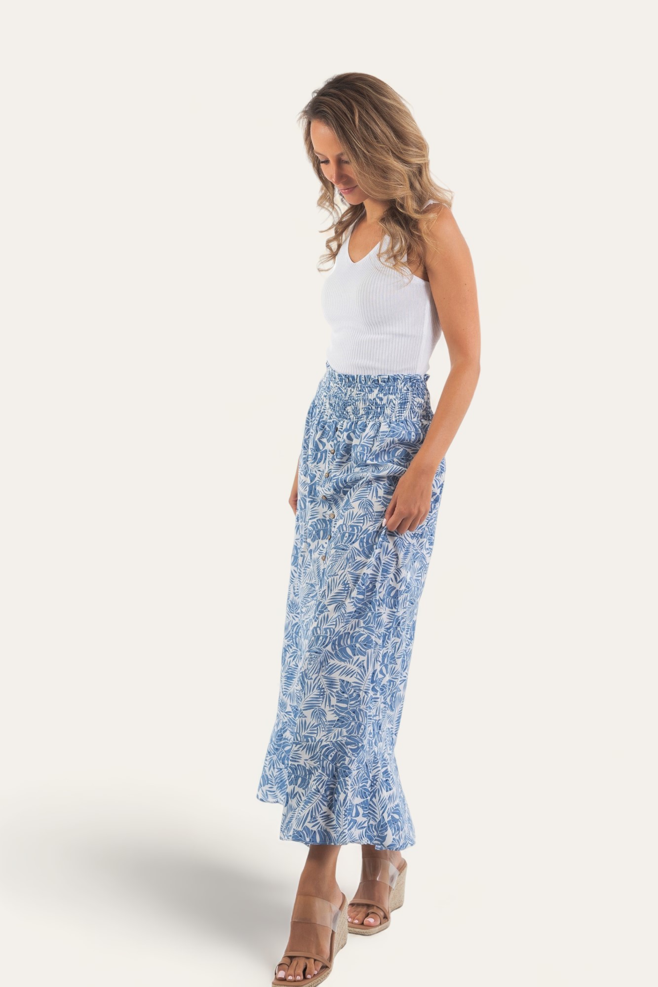 falda larga estampada falda larga estampada