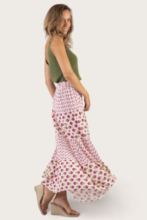 falda larga volantes