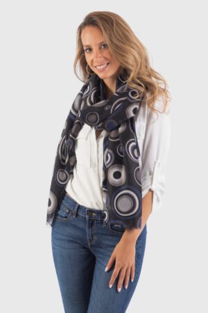 fular negro estampado