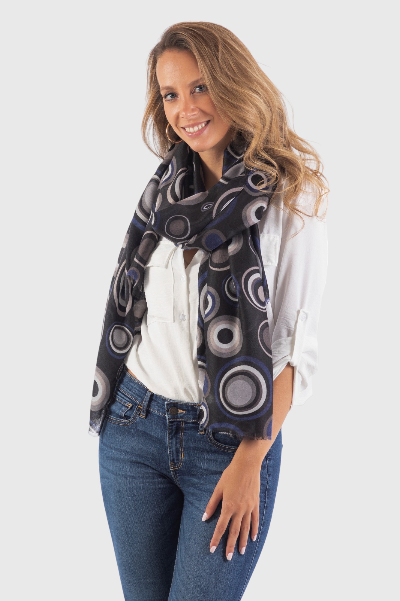 fular negro estampado fular negro estampado