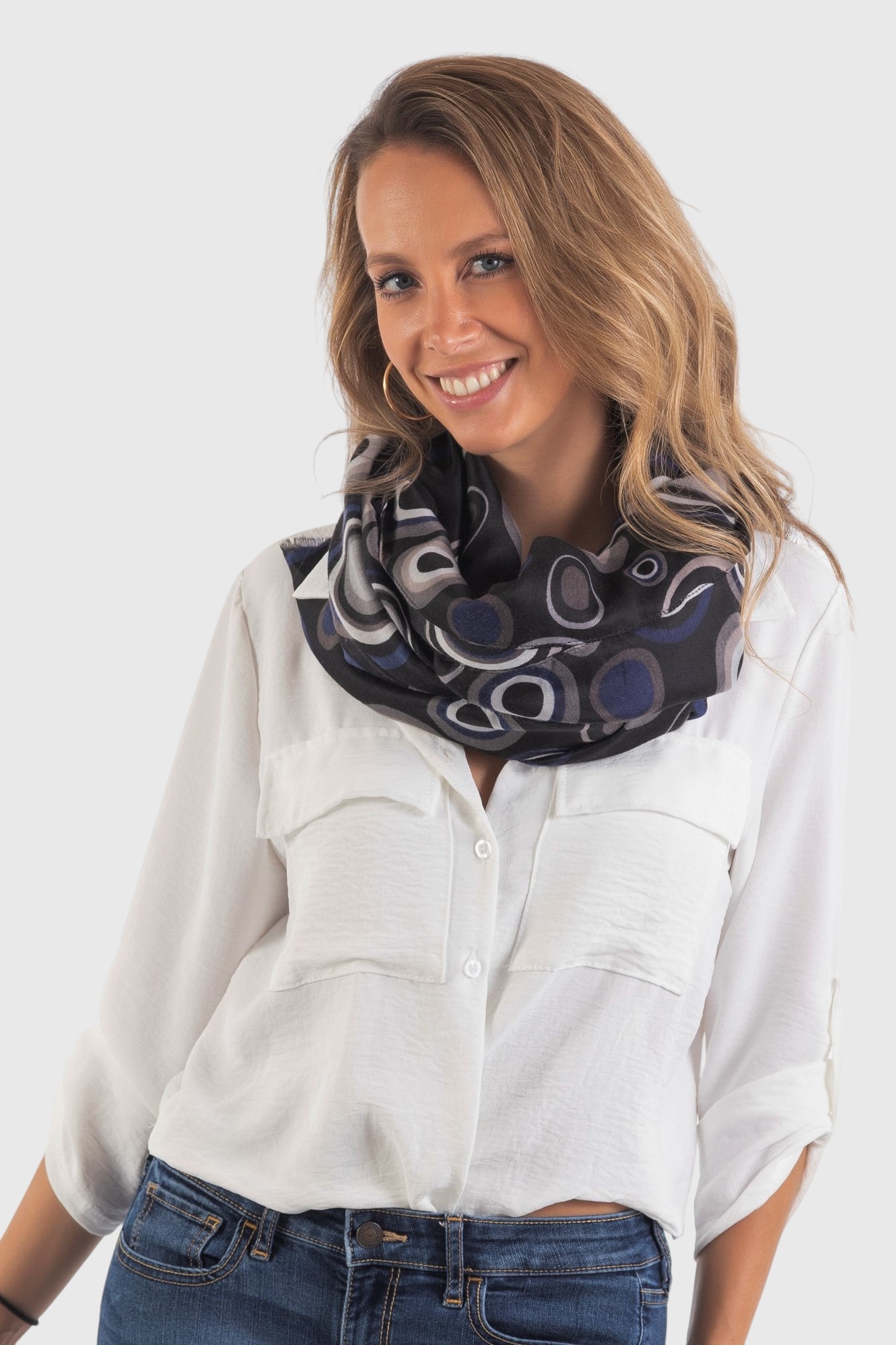 fular negro estampado fular negro estampado