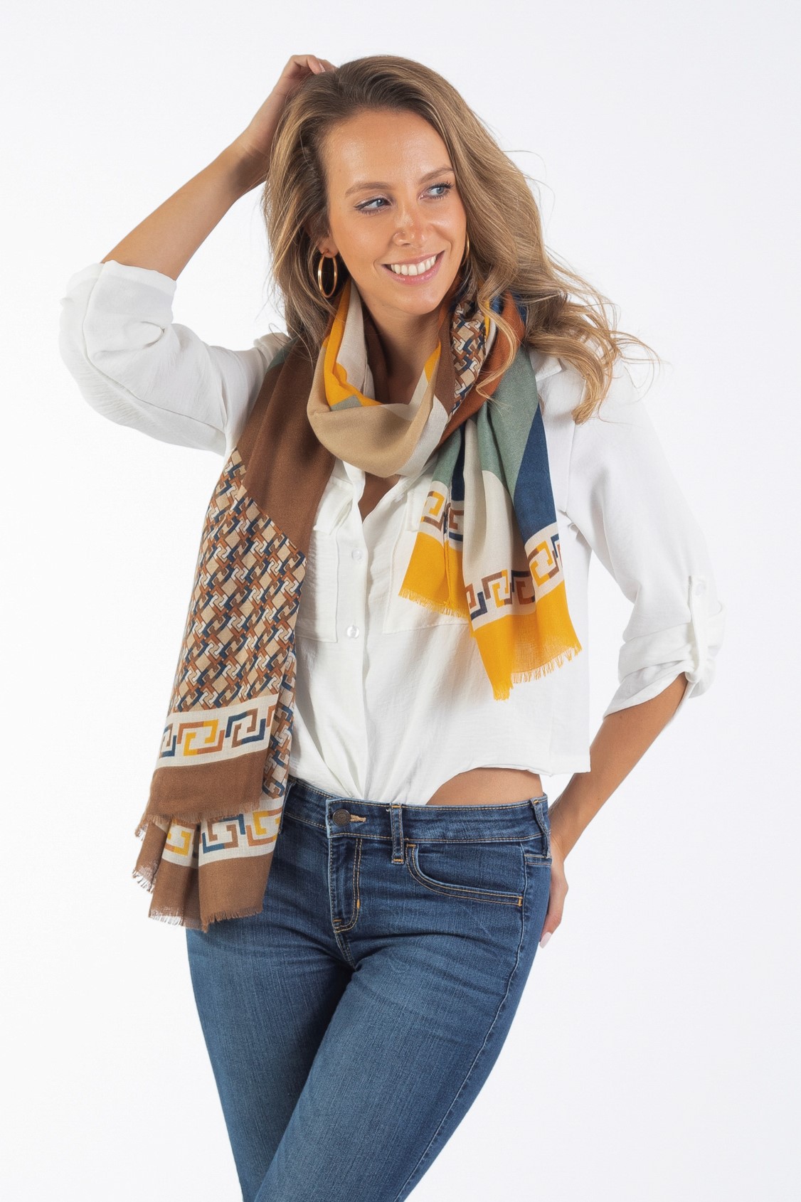 pañuelo estampado marrón pañuelo estampado marrón