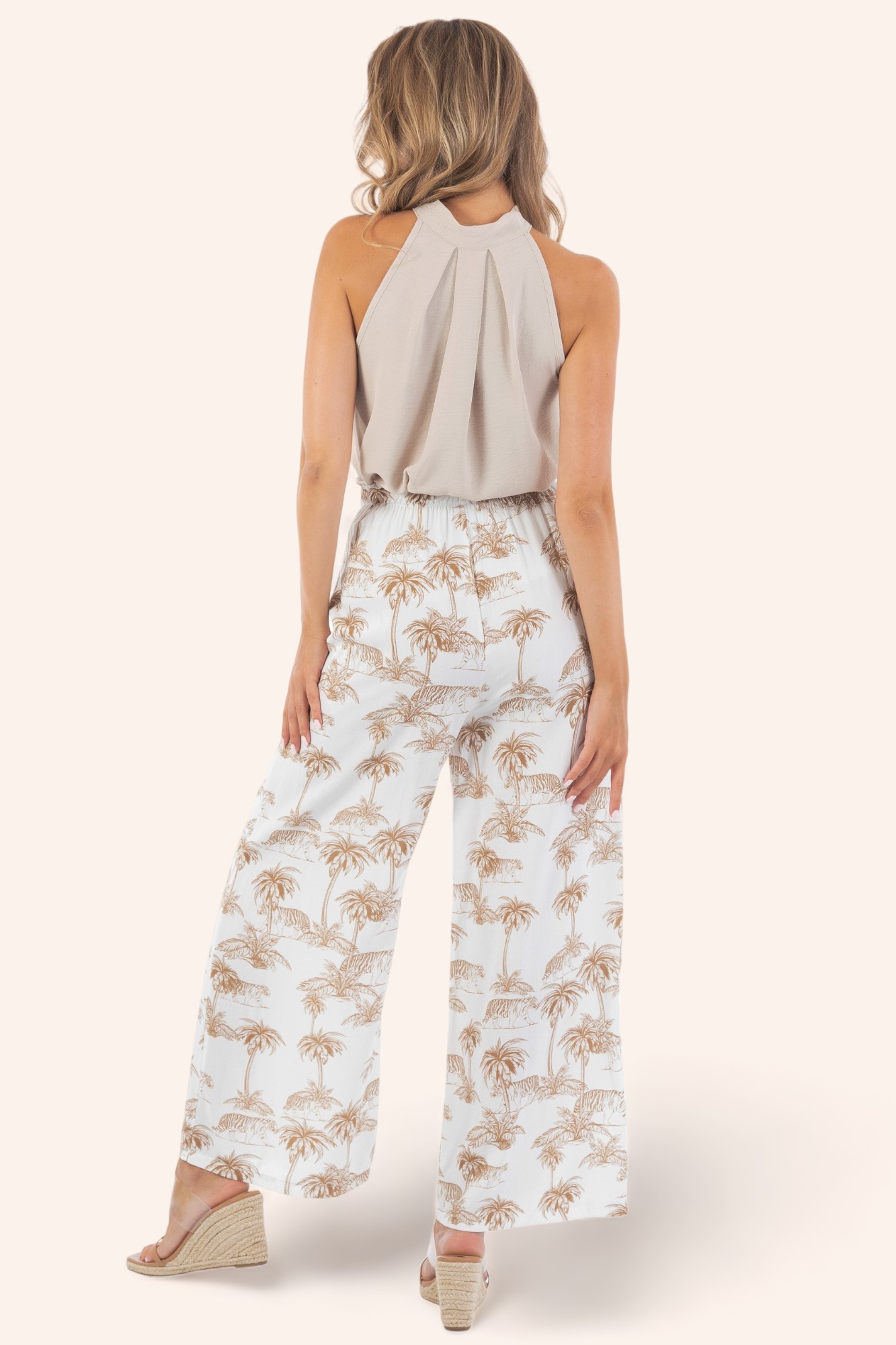 pantalón fluido estampado safari pantalón fluido estampado safari