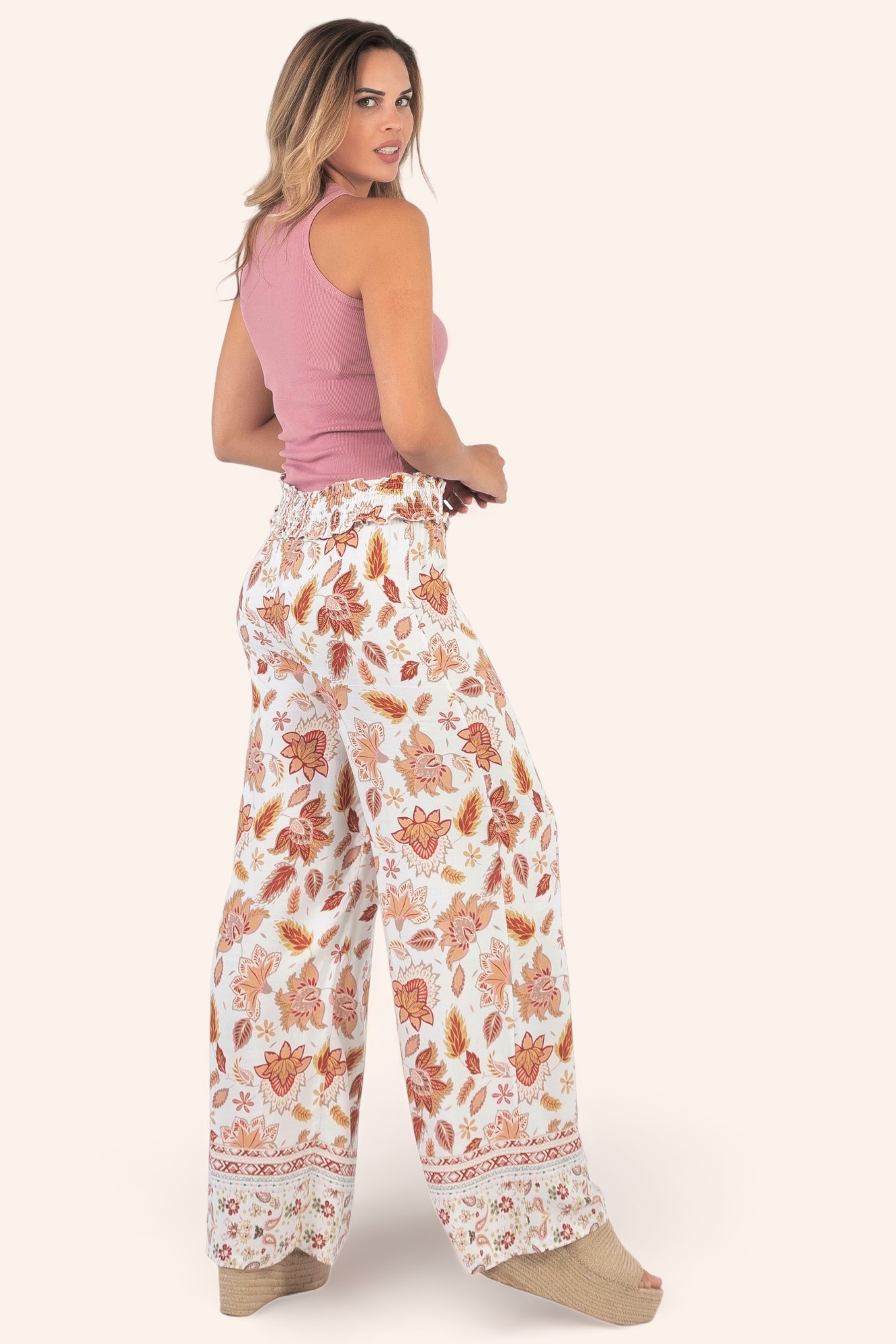 pantalón fluido estampado pantalón fluido estampado