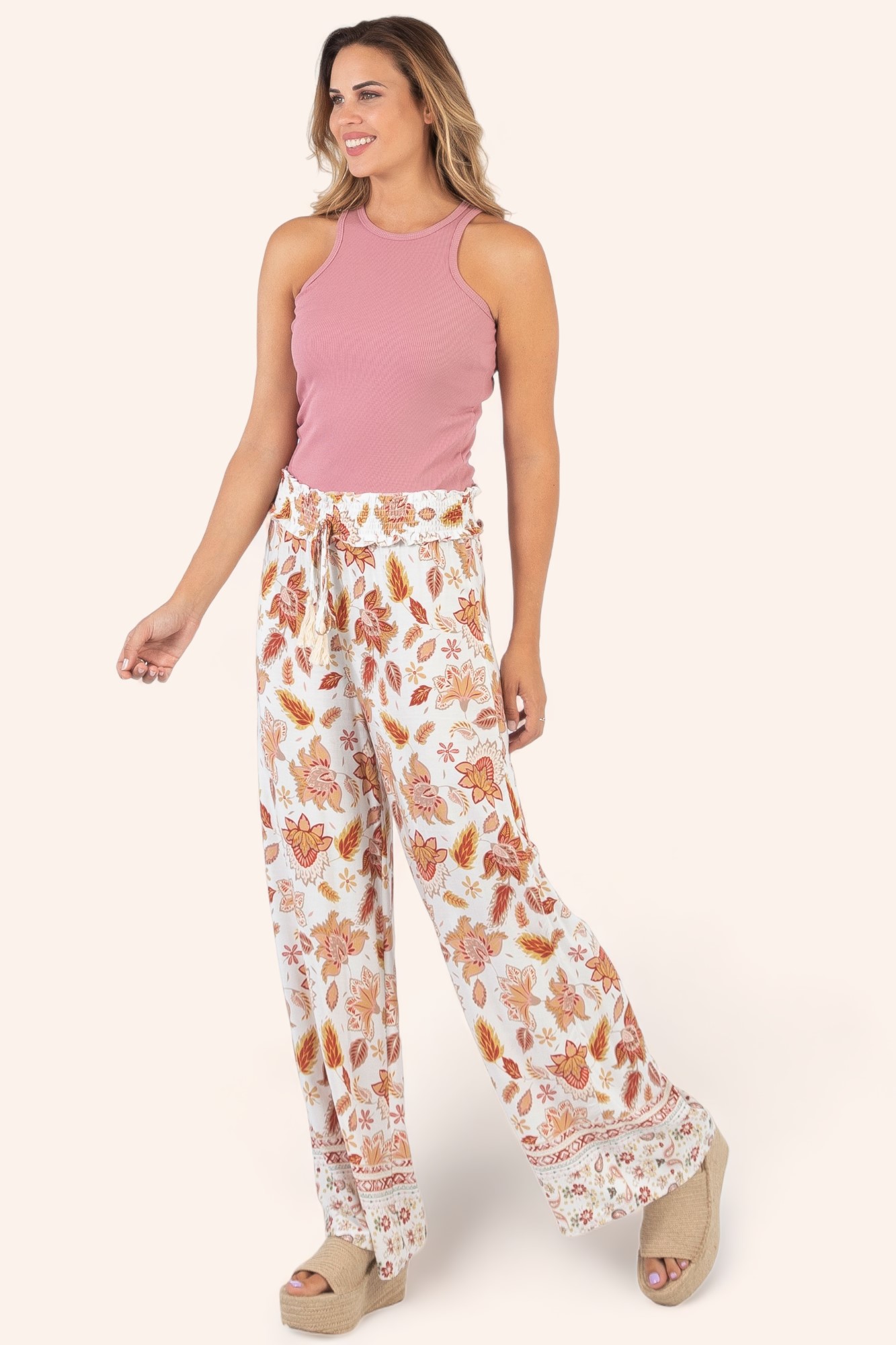 pantalón fluido estampado pantalón fluido estampado