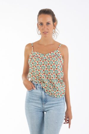 top tirantes estampado