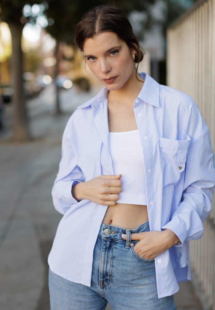 camisa rayas azul oversize6